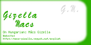 gizella macs business card