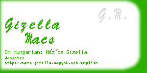 gizella macs business card